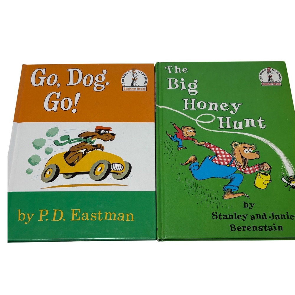 2 Beginner Books Random House Kids Green Orange Go Dog Go The Big Honey Hunt